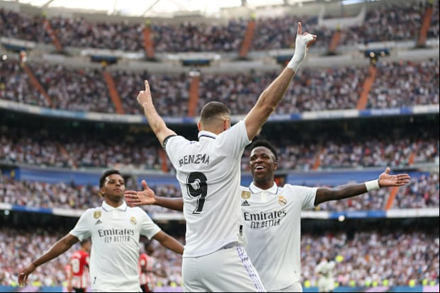 Karim Benzema y Vinpicius Junior jugaron juntos hasta mediados de 2023. (Foto: Getty Images)