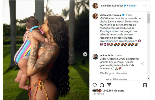 La primera imagen de Yailin La Más Viral junto a su nena (Foto: Yailin La Más Viral / Instagram)