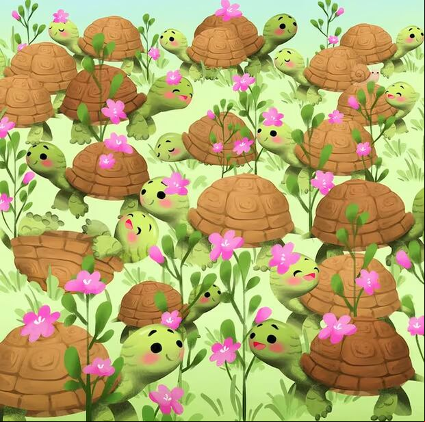 Desafío visual: ¿serás capaz de localizar el caracol escondido entre las tortugas en solo 15 segundos? (Foto: Depor)