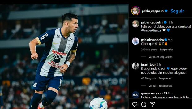 Los hinchas de Alianza Lima respaldaron a Pablo Ceppelini. (Imagen: Captura de Instagram)