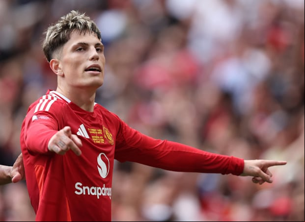 Alejandro Garnacho marcó el 1-0 del United sobre City. (Foto: Getty Images)