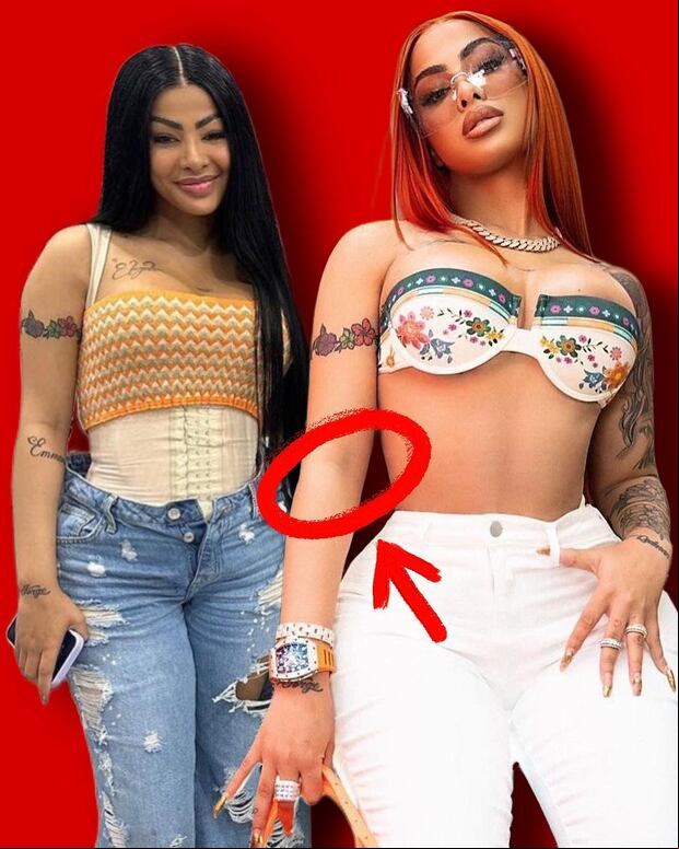 En algunas imágenes, Yailin La Más Viral aparece con tatuaje y en otras no (Foto: La lengua /Instagram)