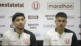 Presentación de los refuerzo de universitario de deporte. Jairo Concha, Christofer Gonzales, Segundo Portocarrero. En el monumental. Fotos: Joel Alonzo/ @photo.gec