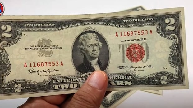 Thomas Jefferson en el billete de 2 dólares (Foto: Beto coin/YouTube)