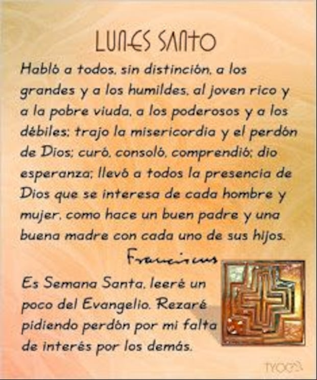 Frases para el Lunes Santo 2023: mensajes e imágenes para compartir en Semana Santa (Foto: Pinterest).