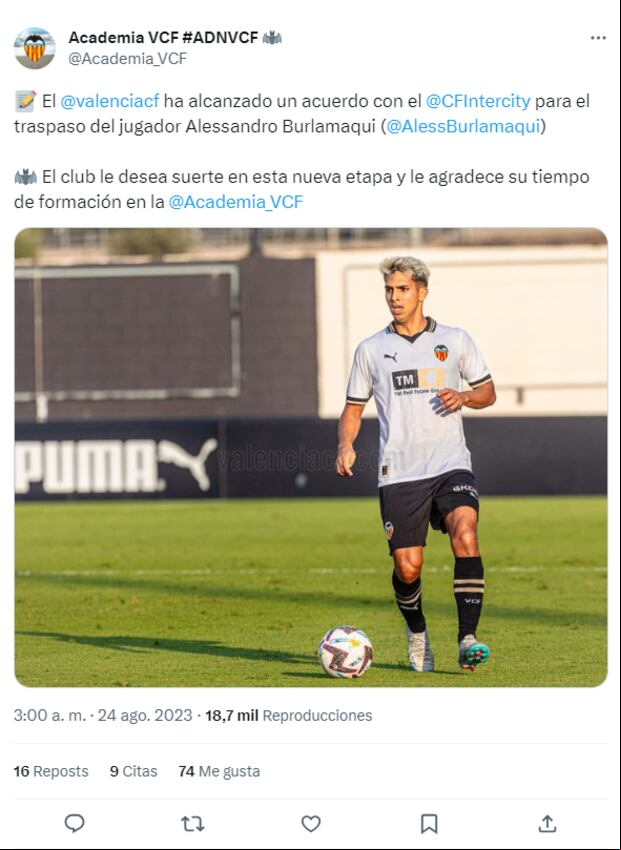 Burlamaqui fue transferido de Valencia a Intercity (Captura)