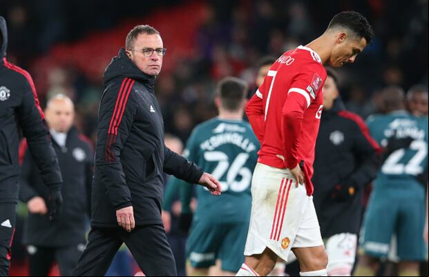 'Bild' reveló los cruces de Cristiano Ronaldo con el ex DT del United, Ralf Rangnick. (Foto: Getty Images)