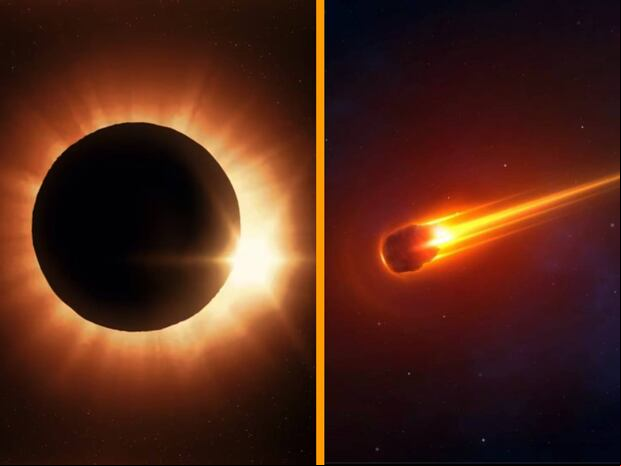 Sigue la señal de NASA TV en vivo para poder ver al eclipse solar total junto al Cometa Diablo este lunes 8 de abril desde México, Estados Unidos y Canadá. (Foto: Canva.com)
