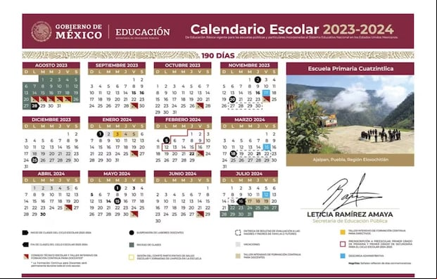 Calendario Escolar 2023-2024 de México: feriados y días puentes. (Foto: Gobierno de México)