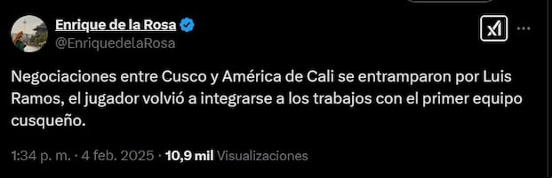 El periodista Enrique de la Rosa en su cuenta de 'X'.