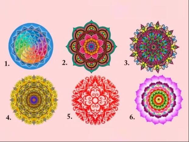 TEST VISUAL | Esta imagen te muestra seis mandalas. Indica cuál es el que más te gusta. (Foto: namastest.net)