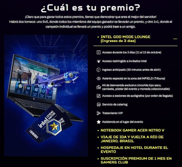 Recompensas del Intel God Mode Lounge