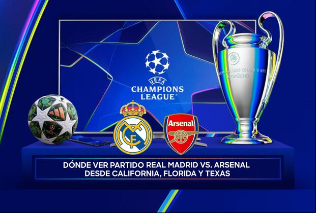 Consulta horarios y canales para ver Real Madrid vs. Arsenal EN DIRECTO desde California, Florida y Texas. Champions League 2025 en tu pantalla. | Crédito: uefa.com / Composición Mag