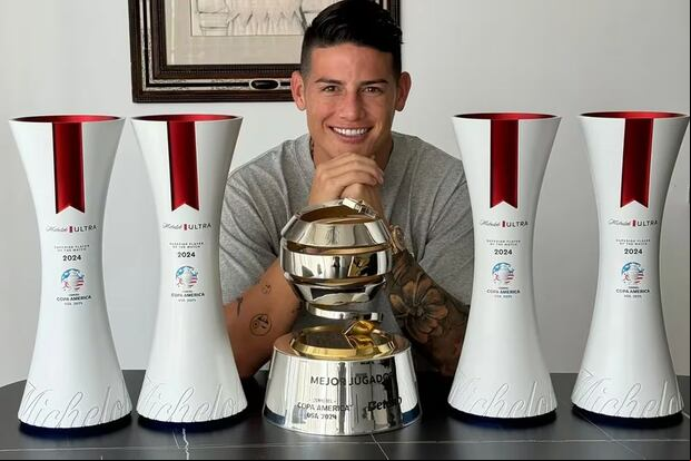 James Rodríguez fue elegido como el mejor jugador de la Copa América 2024. (@jamesrodriguez / X)