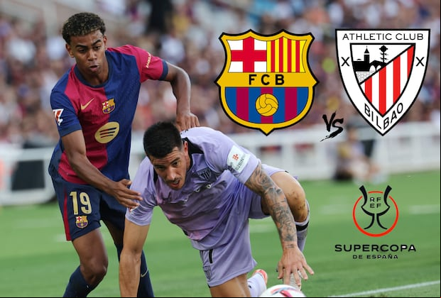 Barcelona y Athletic Club se enfrentan por las semifinales de la Supercopa de España 2025. (Foto: AFP / Composición Depor)
