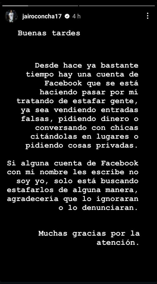 Jairo Concha hizo denuncia pública por cuenta falsa en Facebook. (Foto: Instagram)