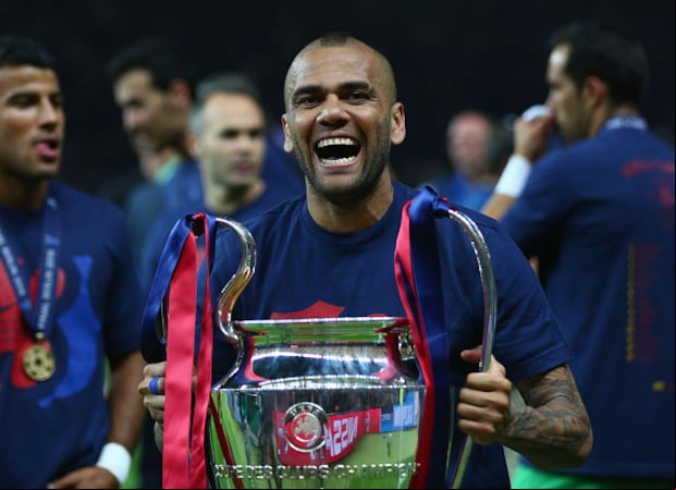 Dani Alves ganó 3 Champions League como jugador del FC Barcelona. (Foto: Getty Images)