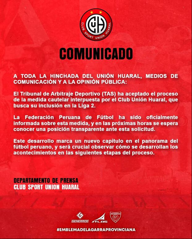 Comunicado de Unión Comercio. (Foto: Facebook)