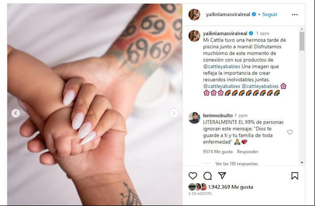 La imagen de la mano de los tres: Cattleya, Yailin y Tekashi (Foto: Yailin La Más Viral / Instagram)