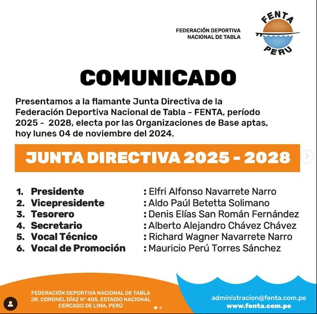 FENTA anunció a la junta directiva del periodo 2025-2028. (Foto: FENTA)