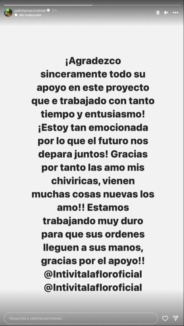 La dominicana agradeció el apoyo a su nuevo negocio (Foto: Yailin La Más Viral / Instagram)