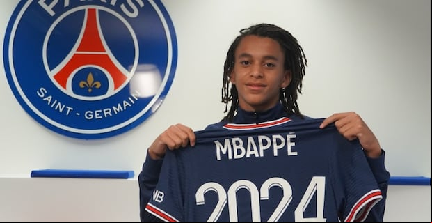 Ethan Mbappé, hermano menor de Kylian Mbappé. (Foto: Twitter oficial PSG)