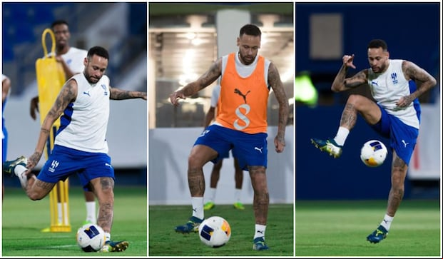 Neymar realizando trabajos con el balón en las instalaciones de Al-Hilal FC. (Foto: Instagram).