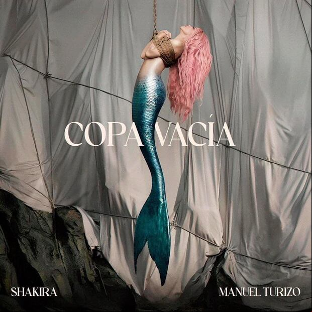 Los artes promocionales de "Copa Vacía" de Manuel Turizo y Shakira (Foto: nowie.solis / Instagram)