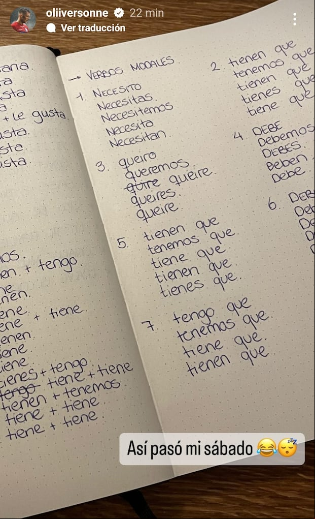 Oliver Sonne está aprendiendo español. (Foto: Captura de Instagram)