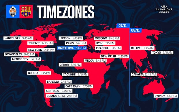 Vuelve la Liga de Campeones, y una vez más Barcelona enfrentará al Shakhtar Donetsk en una de las etapas más tempranas de la competición. Si quieres saber la hora en que podrás ver el partido, ten cuidado, porque los relojes han cambiado en Europa desde el último partido y en algunas partes del mundo la hora será ahora diferente a la que estás acostumbrado. | Crédito: fcbarcelona.com