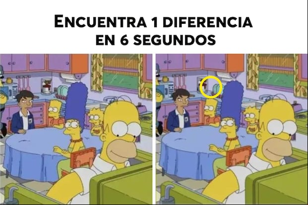 Aquí están las tres diferencias entre las dos imágenes de Los Simpsons.