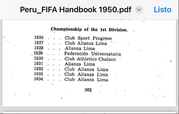 Documento de la FIFA sobre el campeón de 1934. (Joel Peralta)