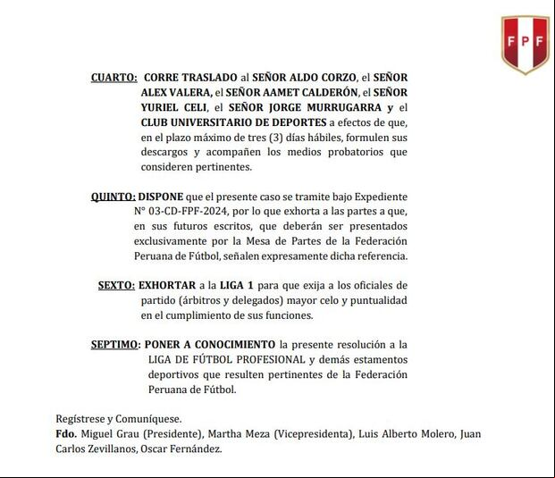 CD-FPF y el proceso para sancionar a los jugadores de Universitario. (Imagen: CD-FPF)