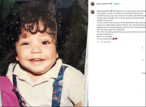 Percy Prado y los alarmantes mensajes que dejó en su cuenta de Instagram.