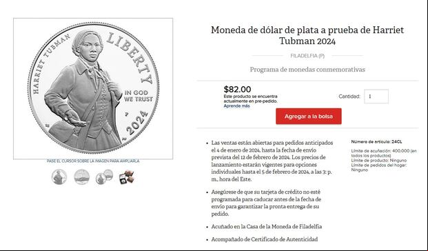 Moneda conmemorativa de medio dólar de Harriet Tubman 2024 (Foto: United States Mint)
