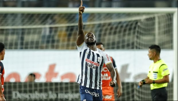 Cecilio Waterman y su emotiva celebración tras darle el empate a Alianza Lima ante César Vallejo. (Foto: GEC)