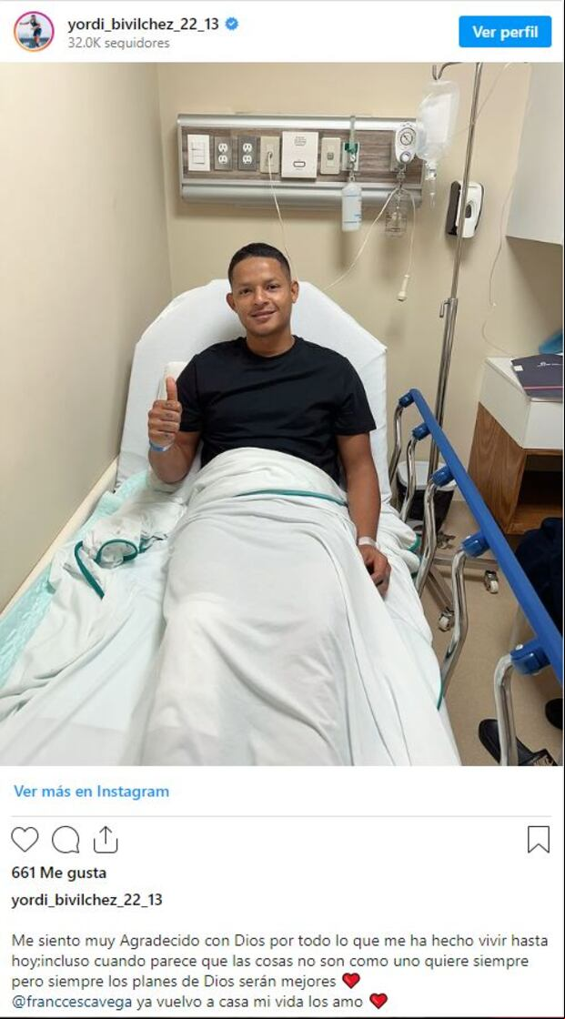 Yordi Vílchez fue operado con éxito de la rodilla. (Foto: Instagram)