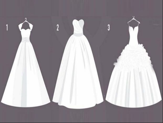 TEST VISUAL | Esta imagen te muestra tres vestidos de novia. Indica cuál es tu favorito. (Foto: namastest.net)
