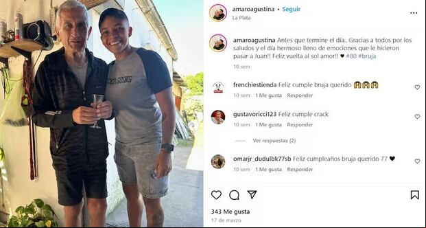 El romántico post que subió Agustina Amaro a su cuenta de Instagram.