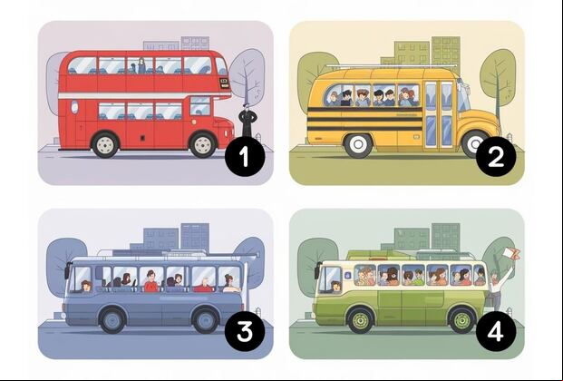 El autobús que escojas en esta imagen revelará qué tipo de inteligencia posees (Foto: Depor).