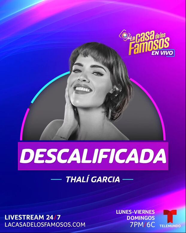 Thalí García es la primera descalificada en "La casa de los famosos" (Foto: Telemundo)
