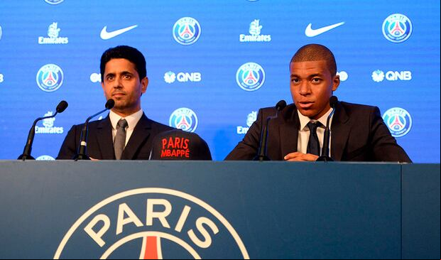 Al Khelaïfi y Mbappé. (Foto: Agencias)