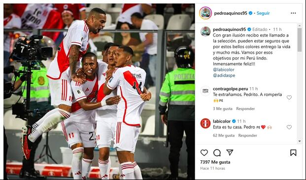 Pedro Aquino compartió un mensaje en sus redes sociales.
