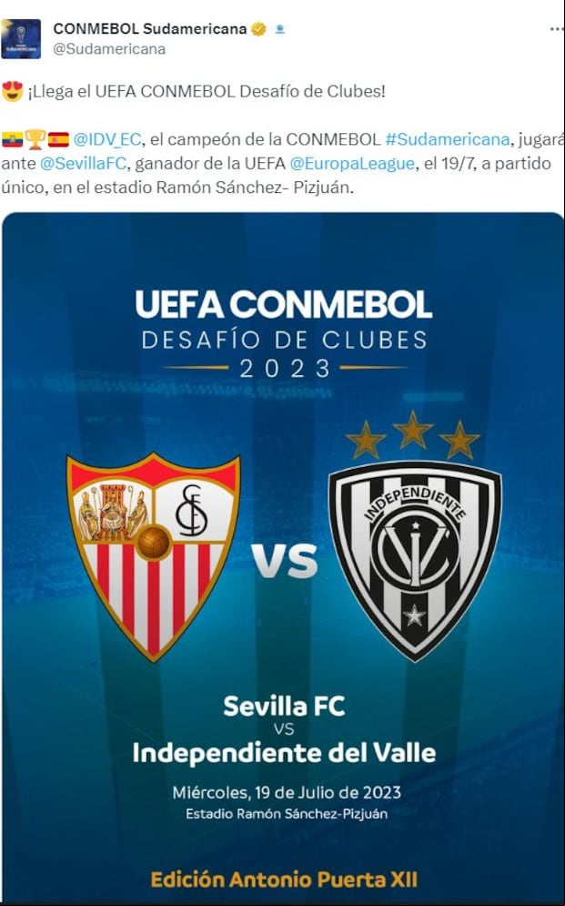 El anuncio de UEFA y Conmebol sobre el 'Desafío de Clubes'.