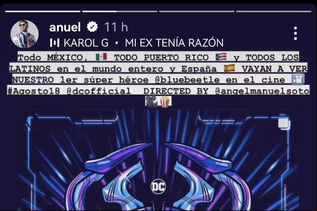 La "storie" de Anuel tiene la música de su ex (Foto: Anuel AA / Instagram)