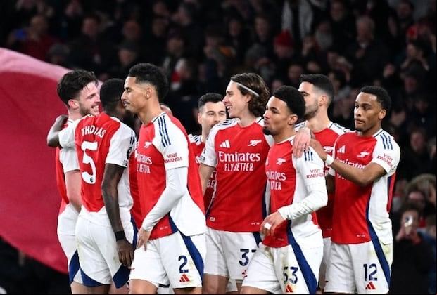 Arsenal aplastó 3-0 a Real Madrid en el Emirates Stadium de Londres por la ida de los cuartos de final de la UEFA Champions League 2024/25. | Crédito: @Arsenal / X