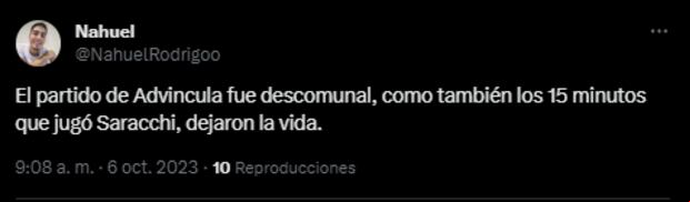 Los elogios de los hinchas de Boca a Luis Advíncula en redes sociales. (Captura: Twitter)