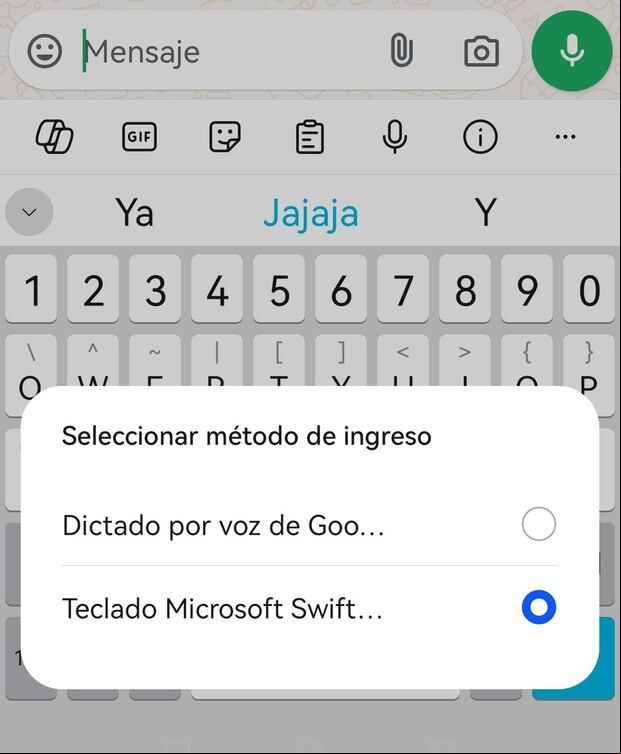 Dale clic al botón del teclado que está al lado del "Espacio" para abrir las opciones disponibles