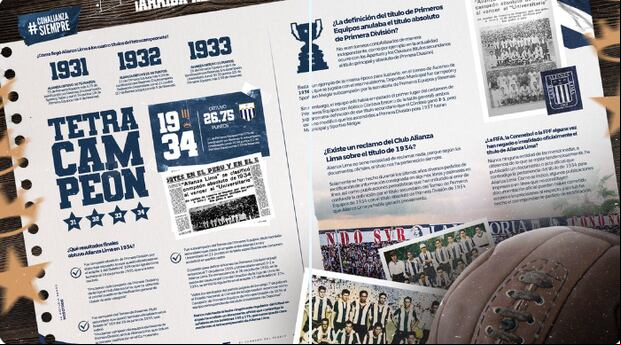 La publicación de Alianza Lima sobre el título de 1934. (Foto: Alianza Lima)