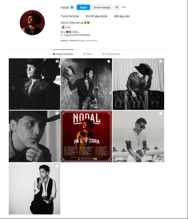 El rapero Christian Nodal borró todas sus fotos de Instagram junto a Cazzu (Foto: Christian Nodal)